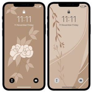10 Boho Beige iPhone Wallpaper, Phone Background, Aesthetic Phone Wallpaper, Great Combinations of Beige, Digital Download, Total 17 pcs image 7
