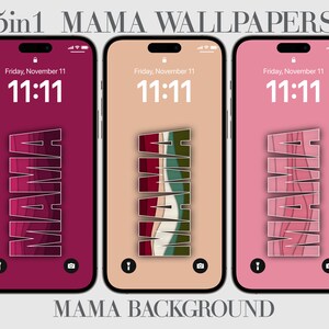 5 in 1, rote Mama iPhone Wallpaper, Lippen rosa Mama Telefon Hintergrund, Muttertag, Geschenk für Mama, Beige, Regenbogen, Mama Leben, iPhone 14 Pro Max