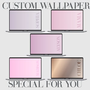5 Pastel Desktop Wallpapers: Custom Name Gradients (Digital Download)