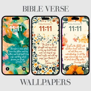 Floral Bible Verse iPhone Wallpaper: Christian Affirmations (Digital Download)