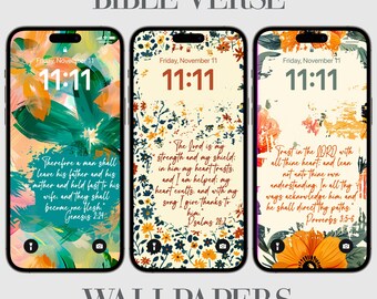 Floral Bible Verse iPhone Wallpaper: Christian Affirmations (Digital Download)