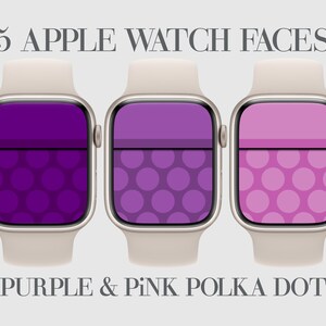 Viola Apple Watch Faces, Carta da parati Smartwatch rosa, Quadrante estetico, Sfondo Apple Watch, Pois, Astratto geometrico, 5 pezzi