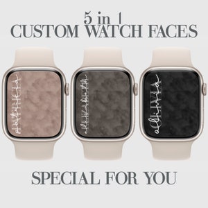 5 Custom Apple Watch Wallpaper: Watercolor Monogram (Digital Download)