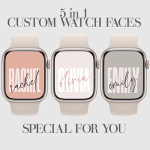 Sfondo personalizzato per quadrante Apple Watch con tavolozza beige pastello autunnale, sfondo per orologio con affermazioni di personalizzazione con ghepardo, sfondo estetico per orologio