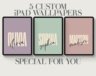 iPad Wallpaper, Custom iPad Wallpaper, Custom Tablet Background, Personalization, Aesthetic, Pink, Purple, Green, Brown, Minimalist, 5 pcs