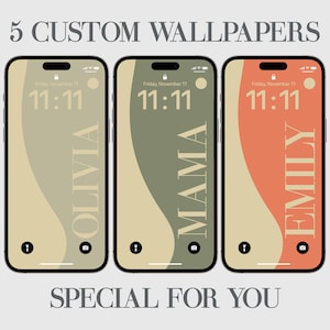 Anpassad iPhone-bakgrund, estetisk telefonbakgrund, affirmationer, personalisering, modern iPhone Pro, anpassad bakgrund med 5x minimalistisk design