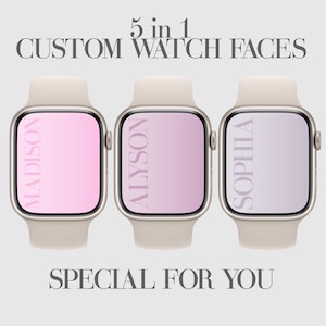 Quadrante pastello, Carta da parati personalizzata Apple Watch Face, Sfondo orologio personalizzazione, Affermazione, Rosa, Viola, Bronzo, Gradiente bianco 5x