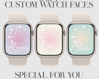 Custom Aura Gradient Apple Watch Face: Celestial Star Wallpaper (5 pcs) (Digital Download)