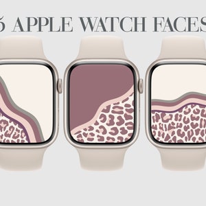 Boho malva, quadranti Apple Watch, carta da parati Smartwatch, toni Boho estetici, sfondo Apple Watch malva, animale, quadrante leopardato, 5x