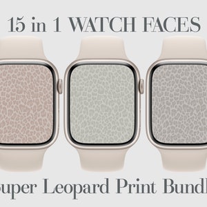 Leopard Print Apple Watch Faces: Boho Cheetah Wallpaper Bundle (Digital Download)