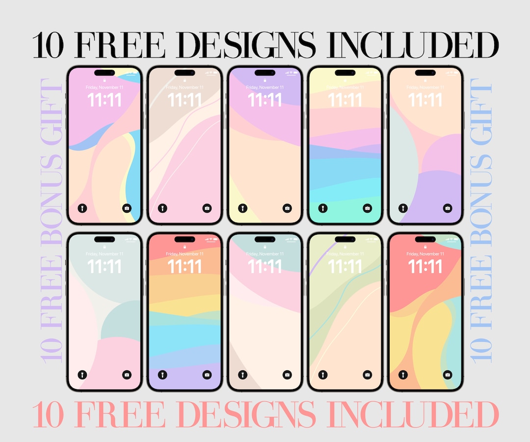 50 Pastel Color iPhone Wallpaper Background, Aesthetic Modern Soft