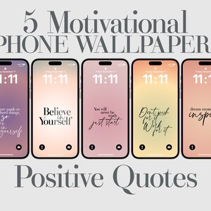 5 citazioni positive, sfondo motivazionale per iPhone, affermazioni quotidiane, frasi ispiratrici, carta da parati Aura, calligrafia retrò, motivazioni