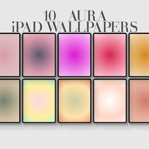 10 Aura,  Aura iPad Wallpaper, Aesthetic Gradient, Tablet Background, Modern Minimalist, Digital Download, Aura Wallpaper, Pink, Red, Yellow