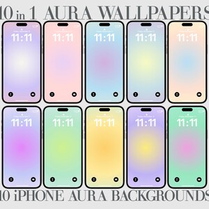 10 Aura iPhone Wallpaper, Aesthetic Gradient, Phone Background, Modern Backgorund, Minimalist, Digital Download, High Resolution, Wallpapers