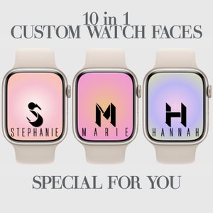10 AURA Custom Apple Watch Face Wallpaper, Initial Watch, iOS, High Resolution, Aesthetic Personalization, Pink, Green, Beige, Blue, Yellow