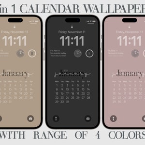 2025 iPhone Pink, Brown, Beige, Shadow Colored, Digital Calendar Wallpaper, Boho Phone Background, Minimalist Elegant, Aesthetic Calendars