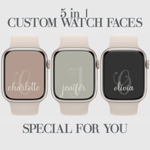 5 sfondi personalizzati per Apple Watch, quadrante Smartwatch con nome personalizzato, affermazioni, sfondo dell'orologio, quadrante dell'orologio digitale, sfondo dell'orologio con nome