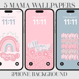 5 MaMa iPhone Wallpaper, Leopard Telefon Hintergrund, Rosa, Blau, Muttertag, Gepard, Geschenk Für Mama, Animal Print, Regenbogen, Herz, Mama Leben