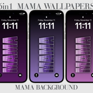 5 in 1, MaMa iPhone Wallpaper, Mama Telefon Hintergrund, lila, violett, Muttertag, Geschenk für Mama, Mama Regenbogen, Mama Leben, iPhone 14 Pro Max