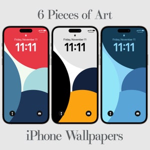 6x iPhone Wallpaper | Tolle Farben | Moderne iPhone Wallpapers | Handy Hintergrund | Modern | Minimalistische iPhone Wallpapers | 6 Stück Kunst