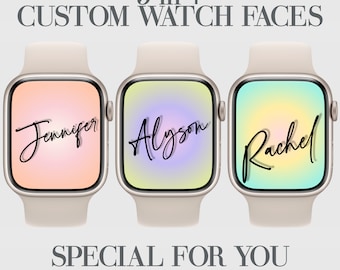 5 AURA Custom Apple Watch Wallpaper, Smartwatch Background, High Resolution, Aesthetic Personalization, Pink, Green, Beige, Blue, Yellow