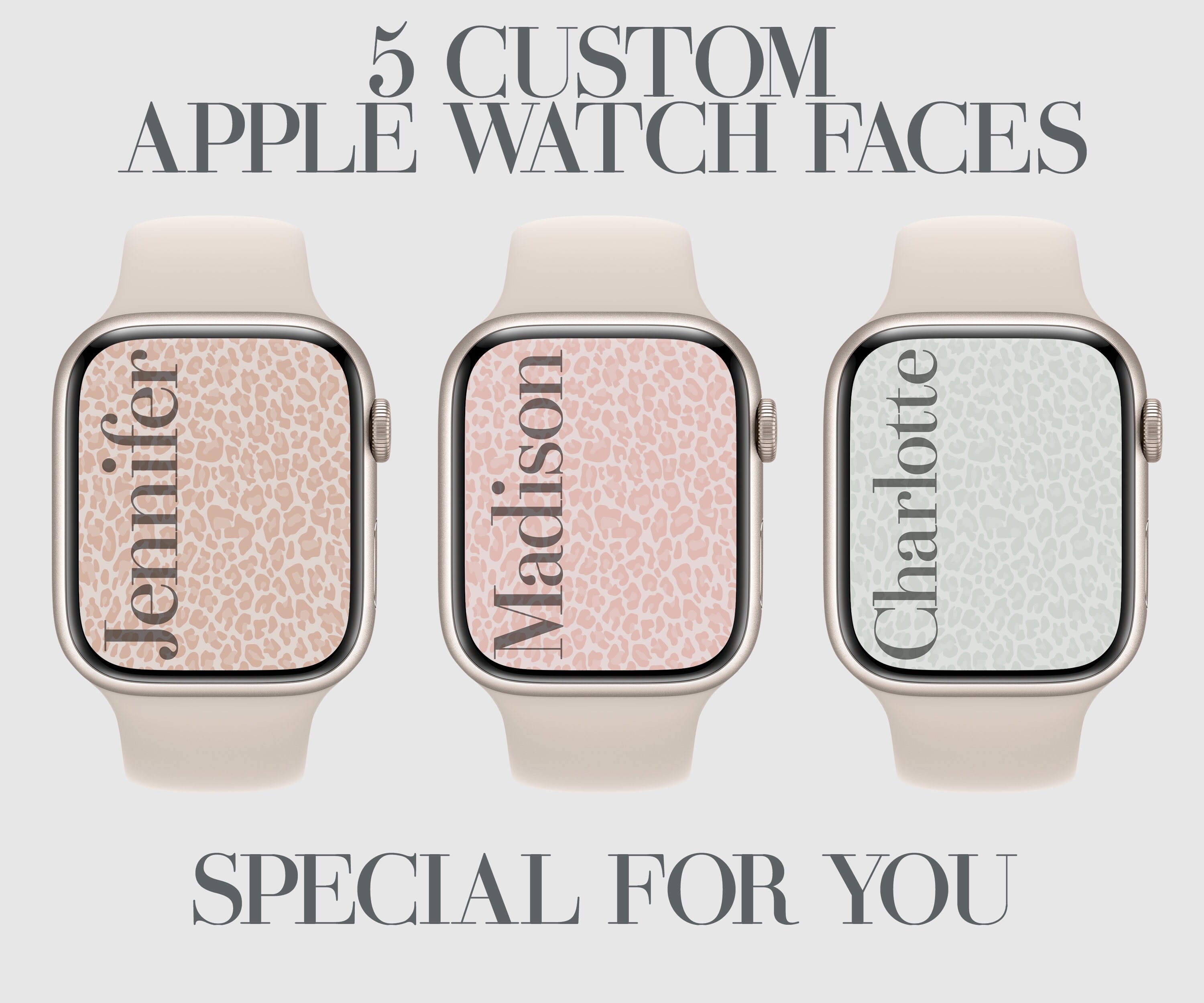 5 Custom Leopard Print Apple Watch Face Wallpaper Etsy