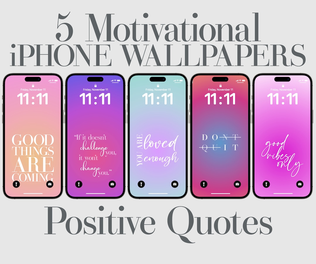 5 Positive Quotes, Motivational iPhone Wallpaper, Daily Affirmations