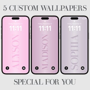 Personalized Pastel iPhone Wallpaper: Custom Name Background (Digital Download)