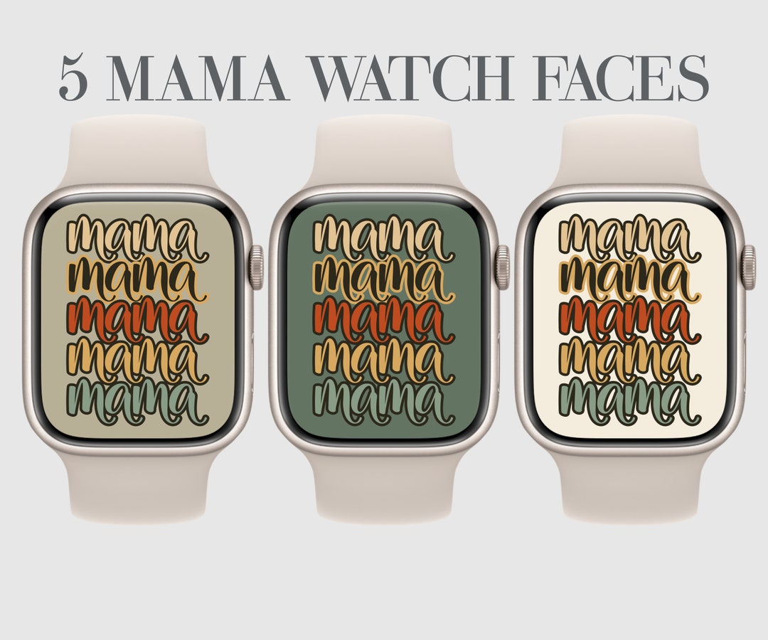 5 Mama Apple Watch Faces, Leopard Mom Smartwatch Wallpaper, Mothers Day