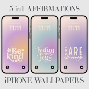 5 citazioni positive, sfondo motivazionale per iPhone, affermazioni quotidiane, detto ispiratore, sfondo Aura, calligrafia retrò, rosa, viola