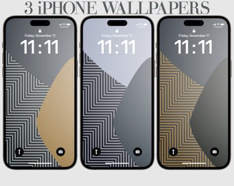 Abstract Chevron iPhone Wallpaper: Gray Tones (Digital Download)