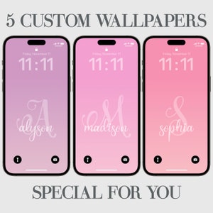 Custom Pink Gradient iPhone Wallpaper: Personalized Background (5x) (Digital Download)