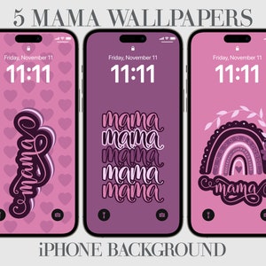 5 MaMa iPhone Wallpaper, Leopard Telefon Hintergrund, Rosa, Blau, Muttertag, Gepard, Geschenk Für Mama, Animal Print, Regenbogen, Herz, Mama Leben