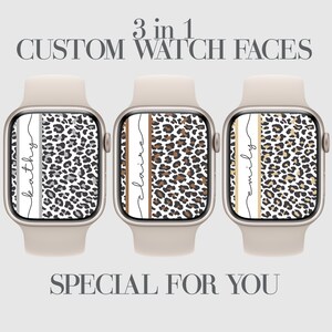 3 Sfondi leopardati personalizzati per il quadrante dell'Apple Watch, sfondo per la personalizzazione del ghepardo, affermazioni, estetica, colore chiaro dello sfondo estivo