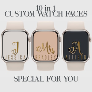 Gold Monogram Watch Face Wallpaper: 10 Custom Designs (Digital Download)