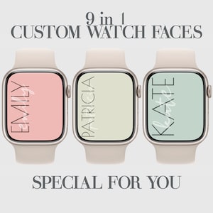 9 Custom Apple Watch Face Wallpaper, Aesthetic Smartwatch Background, Affirmations, Minimalist & Modern, Solid Colored, Digital Download