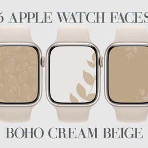 5 Boho beige, quadranti Apple Watch, carta da parati Smartwatch, Boho crema, toni estetici Boho, sfondo Apple Watch, Boho floreale, viso floreale