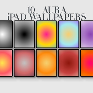 10 Aura iPad Wallpaper, Aesthetic Gradient Tablet Background, Modern & Minimalist Digital Download Wallpapers
