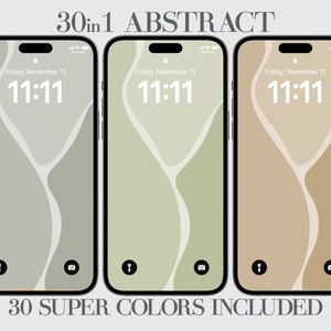 Abstrakter iPhone Hintergrund, Boho Farbig, Minimalistischer iPhone Hintergrund, Ästhetischer Telefon Hintergrund, Modern Neutrale Farben, Minimal, 30 Stück