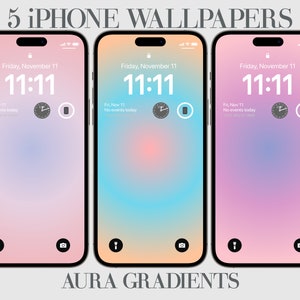 5 Aura Gradient iPhone Wallpaper, Aesthetic Phone Background, Minimalist, High Resolution, iOS 16 , Digital Download, Affirmation, iPhone 14