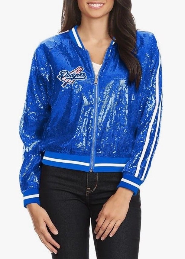 【大特価!!】 Sequin Blue Dodgers LA Jacket Etsy - ウェア