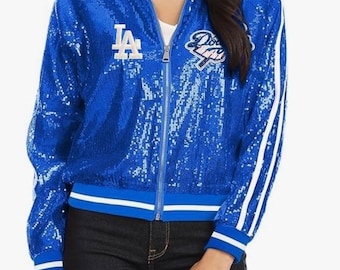 LA Dodgers Blaue Paillettenjacke