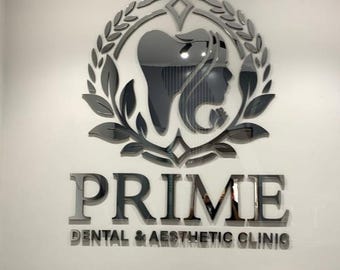 Custom Dental Clinic Sign, 3D Laser Cut Dentist Logo Sign, Personalized Dental Office Wall Decor, Acrylic Business Sign,Tooth Logo Signboard