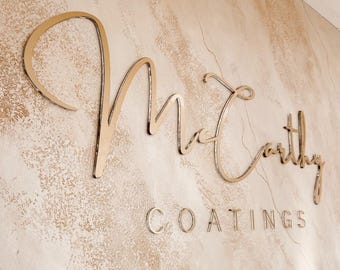 Custom Laser Cut 3D Logo Sign: Acrylic & Metal Business Wall Decor