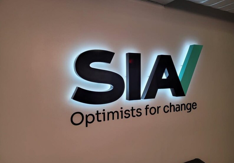 Custom Backlit Business Sign - 3D LED Logo Light - Illuminated Office ...