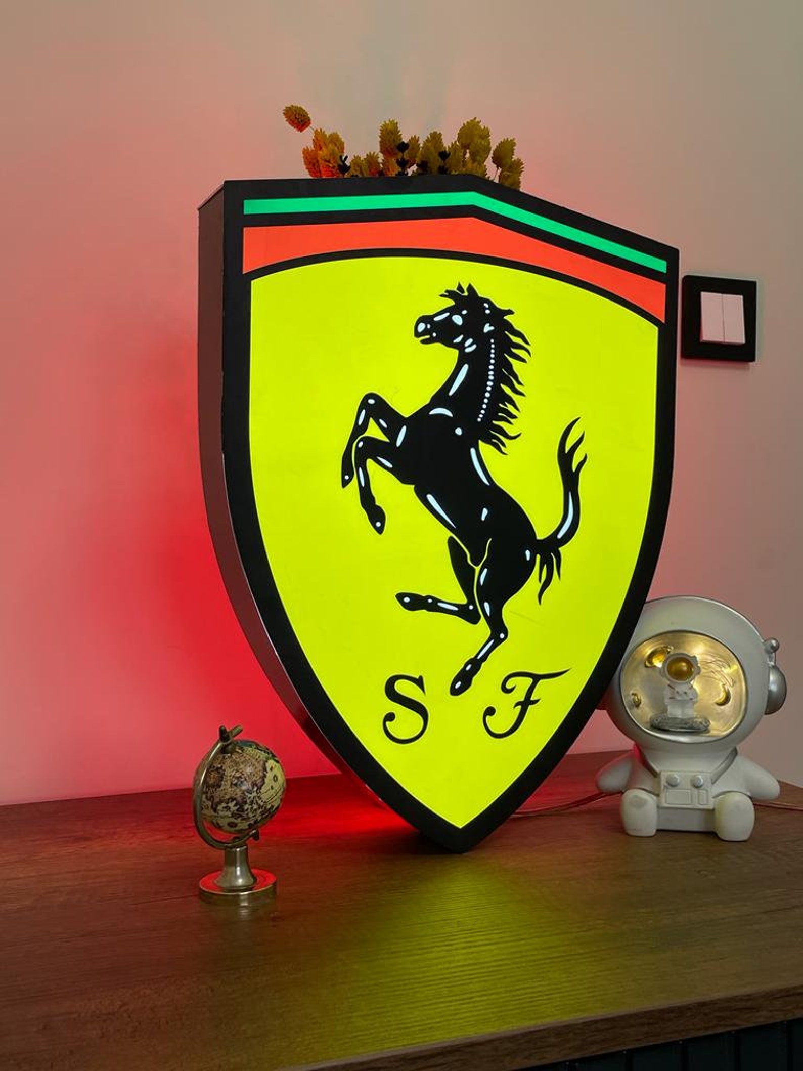 Ferrari Logo LED Sign Garage Sign and Garage Decor for Your Etsy