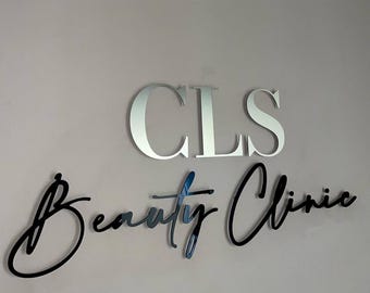 Custom Laser Cut Logo Sign: 3D Acrylic & Metal Reception Decor