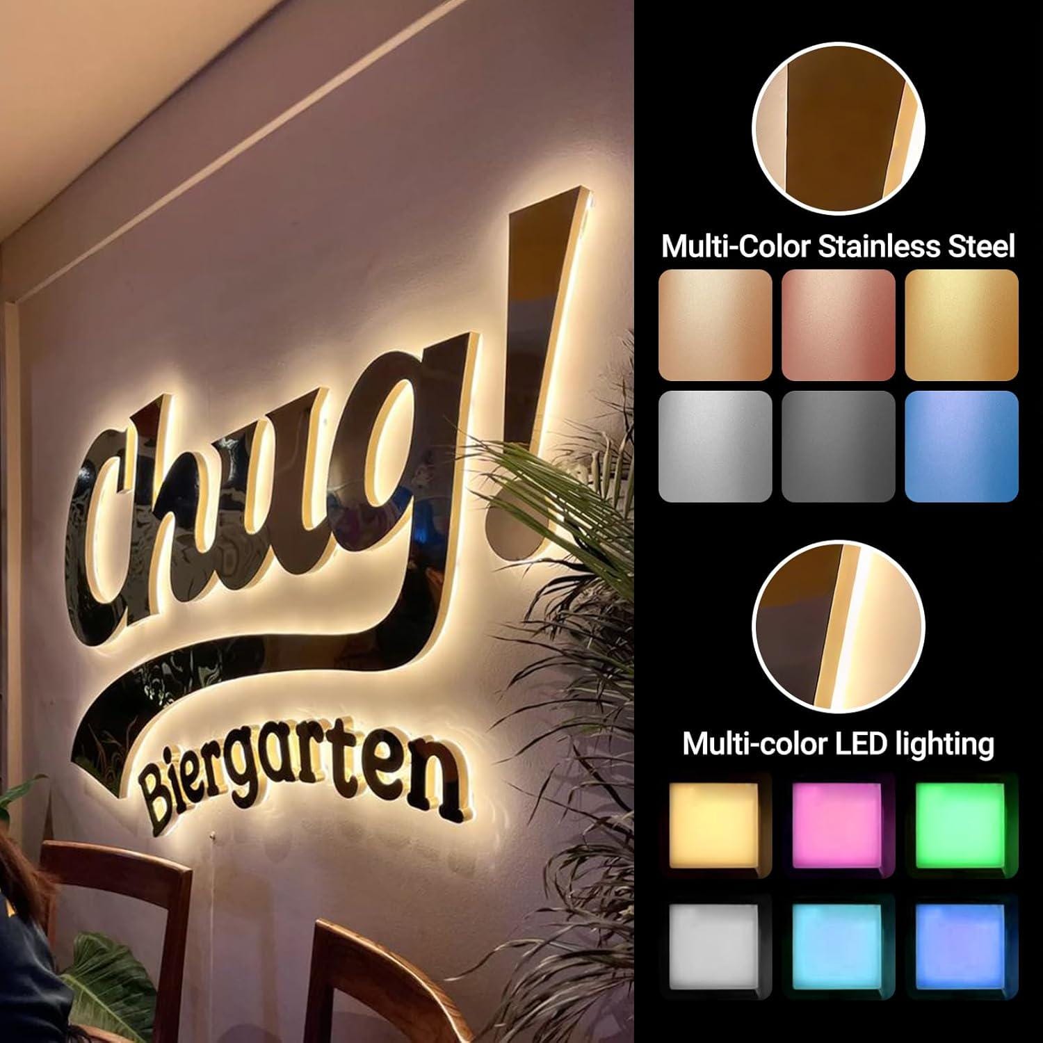 Custom Backlit Business Sign - 3D LED Logo Light - Illuminated Office ...