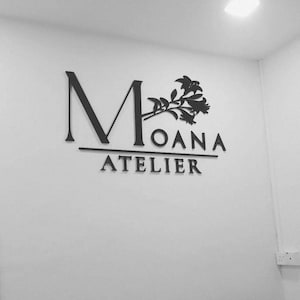 Individuelles 3D Laser Cut Business Schild - Personalisiertes Acryl Logo Wandschild - Moderne Empfangs- & Bürodekoration