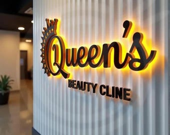 3D Backlit Business Logo Sign, LED Illuminated Signage